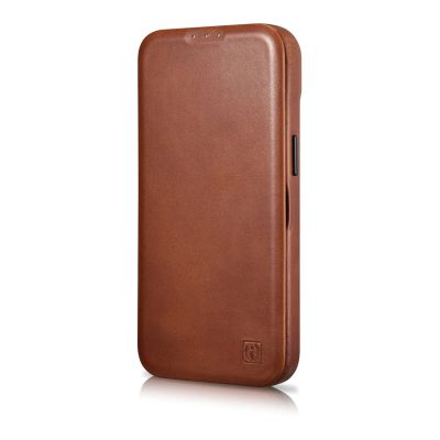 6. iCarer CE Oil Wax Premium Leather Folio Case iPhone 14 Plus magnetische Klapphülle MagSafe braun (AKI14220707-BN)