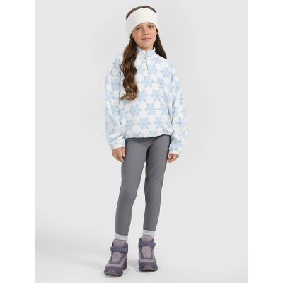 7. 4F Warmer Oversize-Fleece mit Aufdruck für Mädchen 4F 4FJRAW25TFLEF440-90A