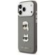 2. Karl Lagerfeld FW Grained Karl & Choupette Heads Pins & Logo iPhone 17 Pro Max Hülle - Grau