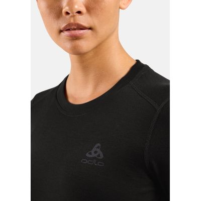4. ODLO Merino 160 BL Top Crew Neck Damen T-Shirt L/S Gr. M Schwarz