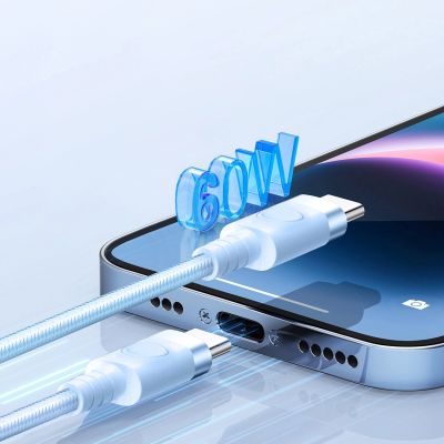 5. Orico CDX 60W 3A Power Delivery USB-C - USB-C 1m Kabel - Blau