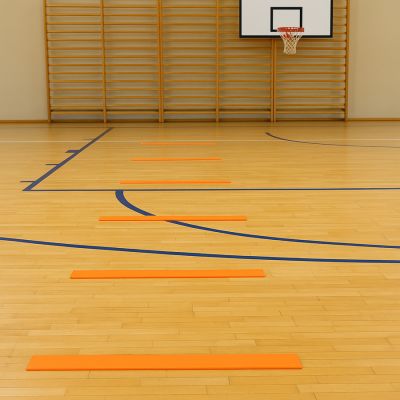 8. Flache Spielfeldmarkierungen - Streifen 51x6cm 10 Stück leuchtend orange SMJ Sport ZPP-O