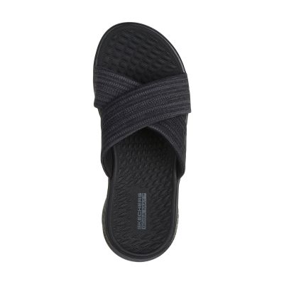 3. Skechers Damen-Flip-Flops GO WALK FLEX SANDAL IMPRESSED 141420 BKGY