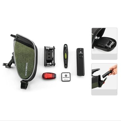 5. Rockbros C52-2 leichte Satteltasche mit 250-mAh-Beleuchtung – grün
