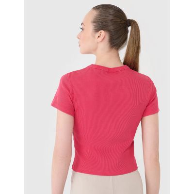 2. Schmales geripptes Damen-T-Shirt 4F 4FRSS25TTSHF2696-54S