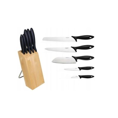 5-teiliges Messerset im Block FISKARS 1023782 Essential