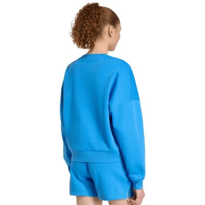 3. adidas Essentials Feelcozy Damen-Sweatshirt mit kleinem Logo, Blau KC5280