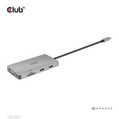 3. CLUB3D CSV-1594 USB 3.2 Gen 1 (3.1 Gen 1) Typ-C Dockingstation, Schwarz, Grau