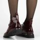 10. Damen-Lackleder-Stiefeletten mit Kroko-Prägung in Bordeaux Filippo DBT7191