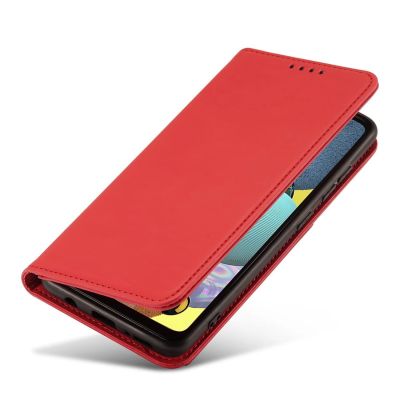 8. Magnetkartenetui Hülle für Samsung Galaxy A13 5G Tasche Geldbörse Kartenhalter Rot