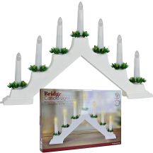 HOLZ-ADVENTSLEUCHTER MIT 7 LÄMPCHEN, NETZBETRIEB