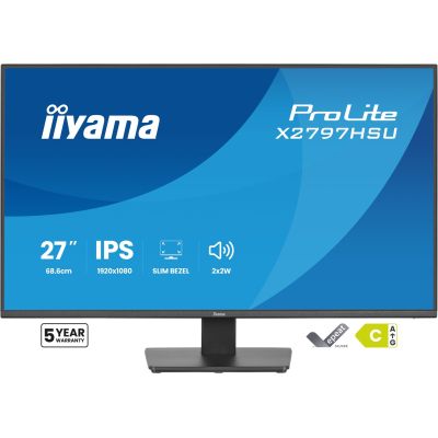 6. iiyama ProLite X2797HSU-B1 Computermonitor 68,6 cm (27") 1920 x 1080 px Full HD LED Schwarz