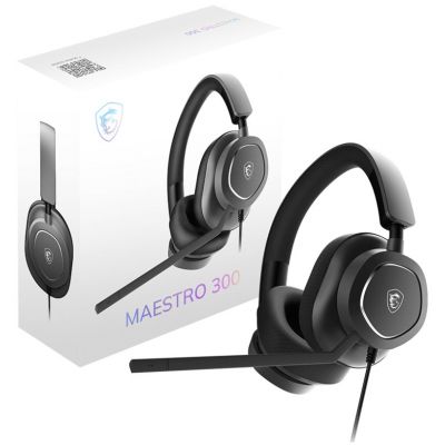 5. MSI Maestro 300 Kabelgebundenes Gaming-Headset mit Kopfband, USB Typ-C / USB Typ-A, Schwarz