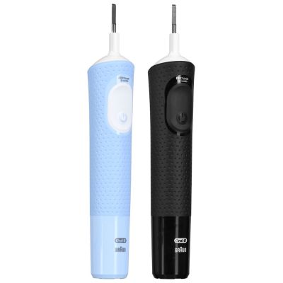 8. Oral-B Vitality Pro Duo Rote, pulsierende Zahnbürste für Erwachsene, Schwarz, Blau, Weiß
