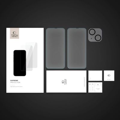 Tech-Protect Supreme Set für iPhone 14 2x Panzerglas für Display / Panzerglas für Kamera
