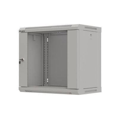 14. Wandmontierter Installationsschrank 19" 9U 540x350 graue Glastür LANBERG (FLAT PACK)