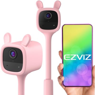 EZVIZ BM1 Pfirsichfarbenes Babyphone in Rosa - WLAN-fähige microSD-IP-Kamera