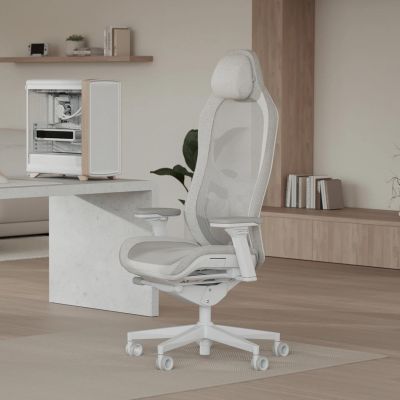 4. Fractal Design Refine 2 Mesh Light Gaming-Stuhl, gepolsterter Sitz, Grau