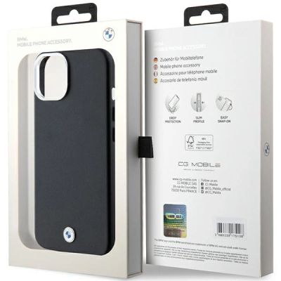 8. BMW Signature Wrapped Metal MagSafe Case für iPhone 14/15/13 – Schwarz