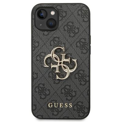 3. Guess 4G Hülle mit großem Metalllogo für iPhone 14 / 15 Plus – Grau
