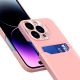 5. Leder Stand Case für iPhone 14 Pro Card Wallet Cover mit Ständer Pink