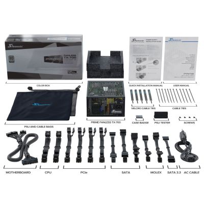 12. Seasonic PRIME Lüfterloses TX-Netzteilmodul 700W 20+4 Pin ATX Schwarz