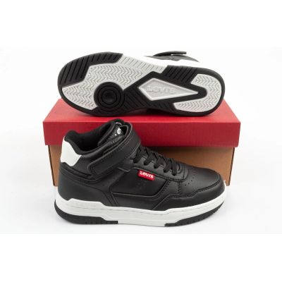 9. Levi's John SE schwarze knöchelhohe Kinder-Sportschuhe mit Klettverschluss