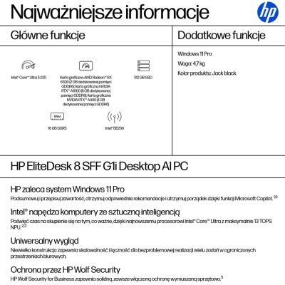 3. HP EliteDesk 8 SFF G1i AI, Intel Core Ultra 5 235, 16 GB DDR5-SDRAM, 512 GB SSD, Windows 11 Pro PC, Schwarz