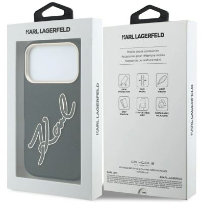 8. Karl Lagerfeld Schutzhülle mit großem, glattem Harz-Logo für iPhone 18 Pro / 17 Pro – Schwarz