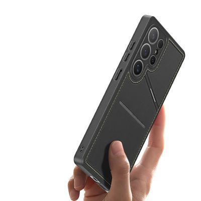 Dux Ducis Rafi II Hülle für Samsung Galaxy S25 Ultra mit Ständer und Geldbörse – Schwarz