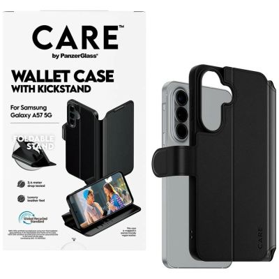 CARE by PanzerGlass Feature Wallet Kickstand Case für Samsung Galaxy A57 - Schwarz