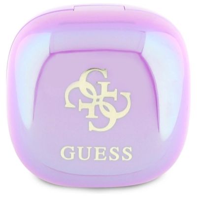 2. Guess 4G Bluetooth TWS-Kopfhörer mit aufgedrucktem Logo + Dockingstation, Violett