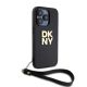 2. DKNY Wrist Strap Stock Logo Hülle für iPhone 15 Pro – Schwarz