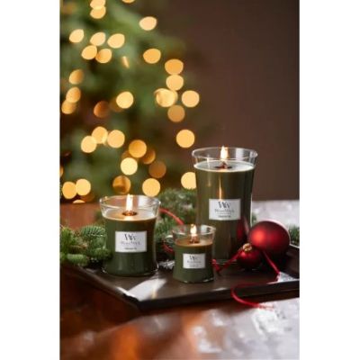 4. WoodWick Frasier Tanne Kerze Ellipse Grau 1 Stück.