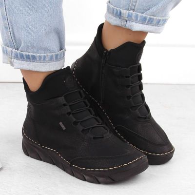 21. Gefütterte schwarze Damen-Ankle-Boots Rieker 55069-00