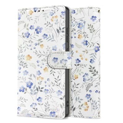 9. Tech-Protect Wallet Case für Samsung Galaxy A26 5G / A17 4G / 5G – Gänseblümchen mit Blättern