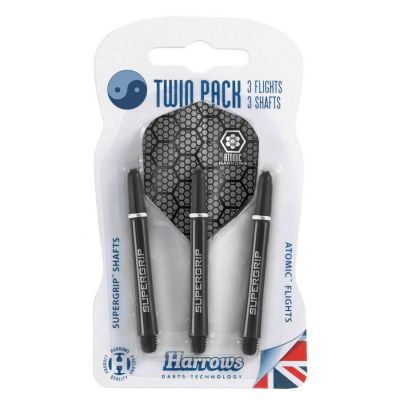 Harrows Twin Pack Supergrip-Schäfte + Atomic Flights HS-TNK-000013681