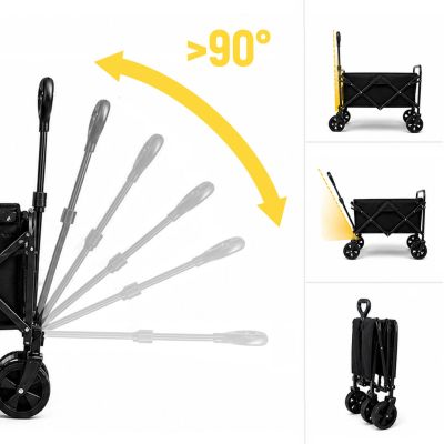 8. Wozinsky WZP-80 Strand-, Touristen- und Gartenwagen, robust, breite Räder, bis 80 kg - schwarz