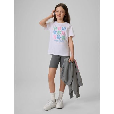 4. Mädchen-Baumwoll-T-Shirt 4F 4FJRSS26TTSHF3982-11S