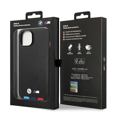 8. Hülle BMW BMHMP14M22PTDK iPhone 14 Plus 6.7 "schwarz / schwarz Leder Stamp Tricolor Magsafe