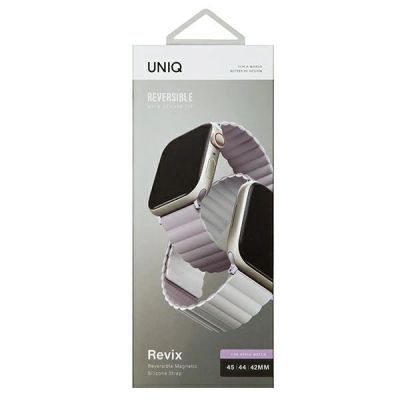 10. Uniq Revix Armband für Apple Watch 1/2/3/4/5/6/7/8/SE/SE2/Ultra 42/44/45/49 mm – lila-weiß