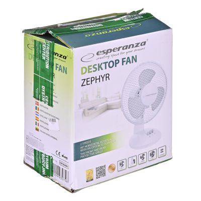 13. Esperanza Zephyr EHF004WE Tischventilator (weiß, grau)