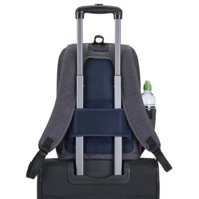 5. RIVACASE LAPTOP-RUCKSACK 15,6" REGENT, SCHWARZ, 17L, WASSERDICHTES MATERIAL, TASCHEN FÜR TABLET, SMARTPHONE, TRINKFLASCHE, ZUBEHÖR.