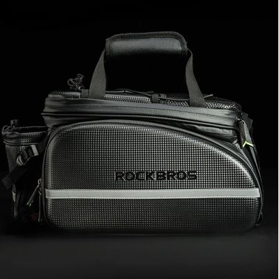 9. Rockbros A6-6 Fahrradtasche für den Kofferraum, 35 l, mit ausklappbaren Taschen – Schwarz