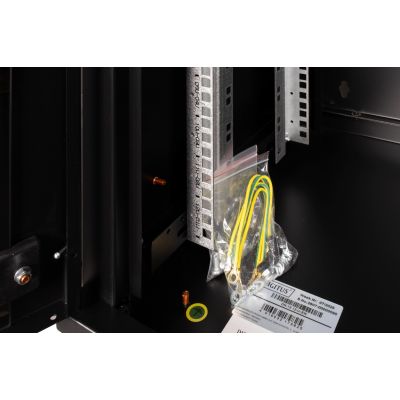 23. Einzigartiger 19-Zoll-12-HE-Wandnetzwerkschrank (600 x 450 mm), Glastür, schwarz, ungeteilt, montiert, 100 kg