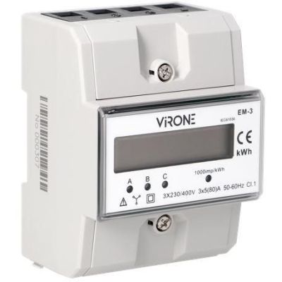 EM-3 ORNO 3-Phasen-Stromverbrauchsanzeige, Dreiphasenzähler 80A ORNO