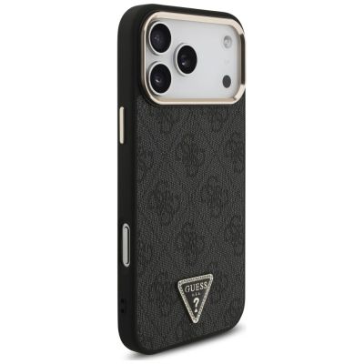 4. Guess 4G Triangle Logo MagSafe Hülle für iPhone 18 Pro Max / 17 Pro Max, schwarz – gold