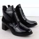 3. Lack-Stiefeletten für Damen mit Schleifen und Blockabsatz, schwarz M.Daszyński 2481