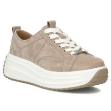 Beige Damen-Plateauschuhe aus Leder, Modell Filippo DP6795