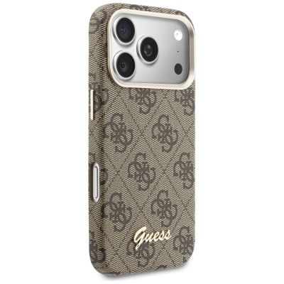 4. Guess 4G Script MagSafe Hülle für iPhone 17 Pro – Braun